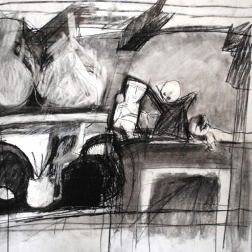 Jenny Creasy Shelf Study Charcoal On Paper 1984
