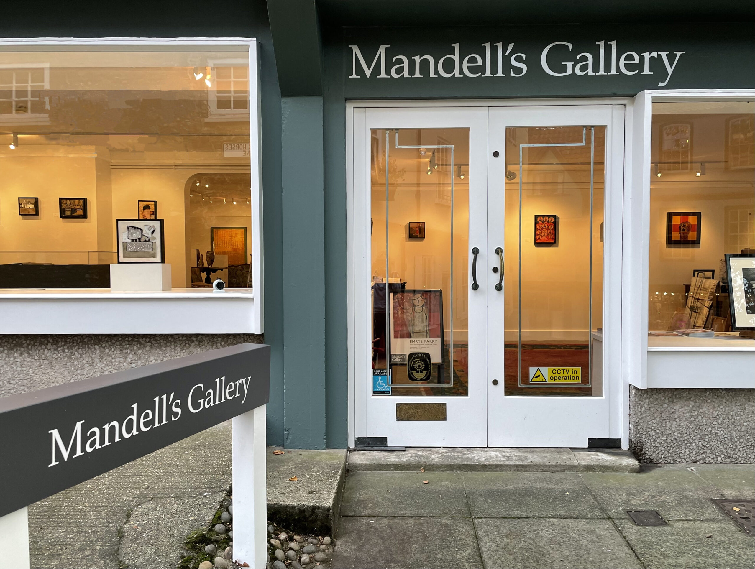 Mandell's Gallery shop front on Elm Hill, Norwich