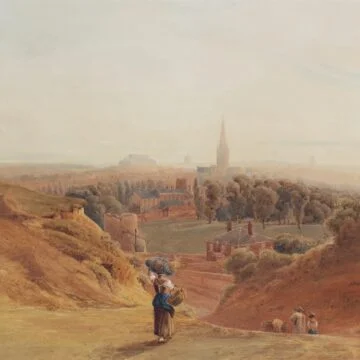 John Thirtle Norwich From Mousehold Heath Watercolour 42x63cm Signed and Dated