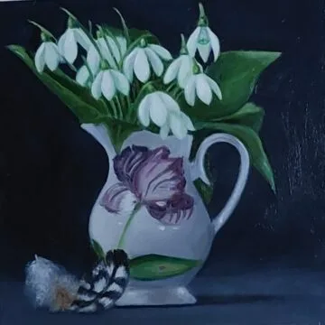 Jacqueline Taber 'Snowdrops in Tulip Jug'